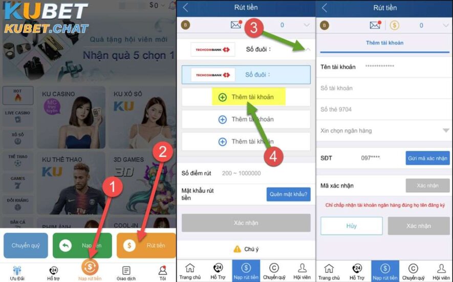 Hướng dẫn rút tiền Kubet chỉ trong vòng 5 phút 2 Hướng dẫn rút tiền Kubet trên điện thoại