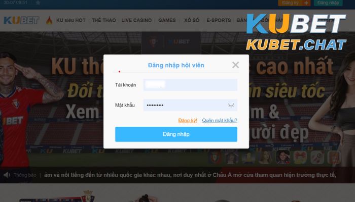 Cá cược bóng đá kubet - Hướng dẫn chi tiết cho người chơi mới 4 Đăng nhập vào tài khoản Kubet của bạn