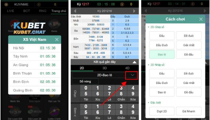 Cách đánh lô trên Kubet bách phát bách trúng mới nhất 4 Chọn đài mà bạn muốn tham gia chơi