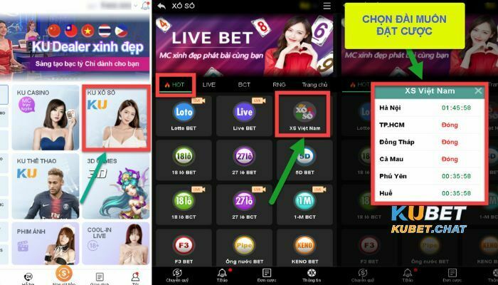 Cách đánh lô trên Kubet bách phát bách trúng mới nhất 3 Hãy lựa chọn mục xổ số Việt Nam